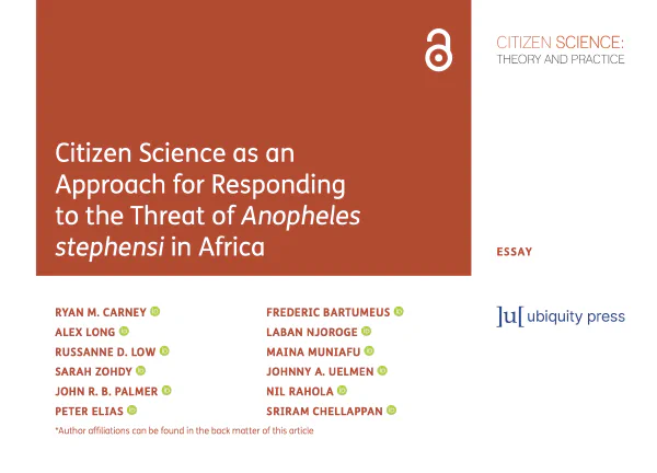 Citizen Science as an Approach for Responding to the Threat of Anopheles stephensi in Africa
