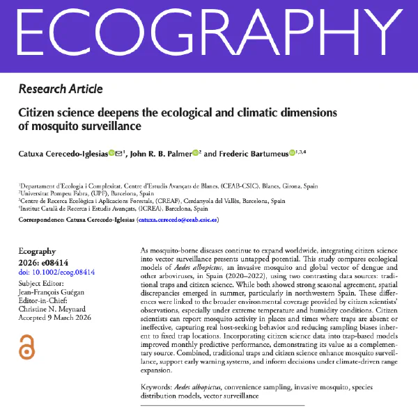 Citizen science deepens the ecological and climatic dimensions of mosquito surveillance