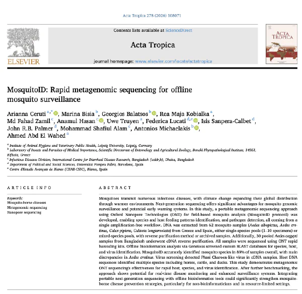 MosquitoID: Rapid metagenomic sequencing for offline mosquito surveillance