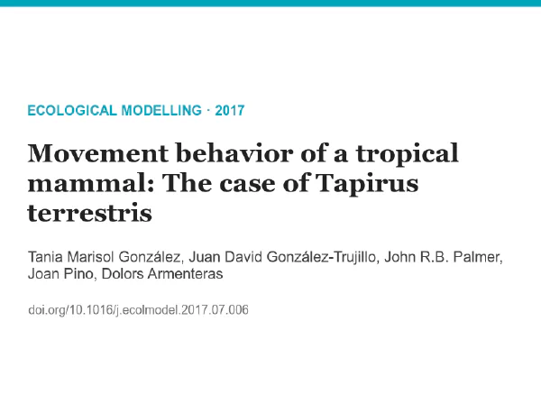 Movement behavior of a tropical mammal: The case of Tapirus terrestris