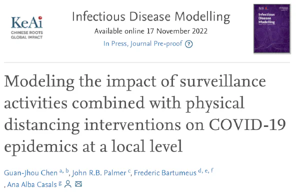 Modeling the impact of surveillance activities combined with physical distancing interventions on COVID-19 epidemics at a local level