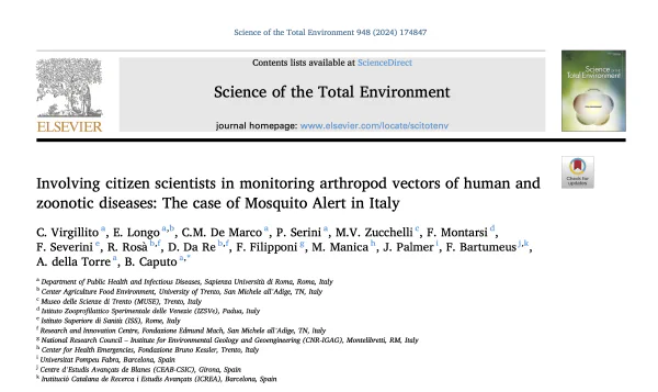 Involving citizen scientists in monitoring arthropod vectors of human and zoonotic diseases: The case of Mosquito Alert in Italy